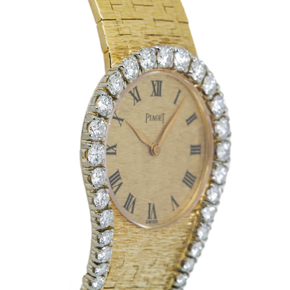 Piaget 9181 A6 Rare 18K Yellow Gold Factory Diamonds Ladies Watch 27mm 61.6g Box