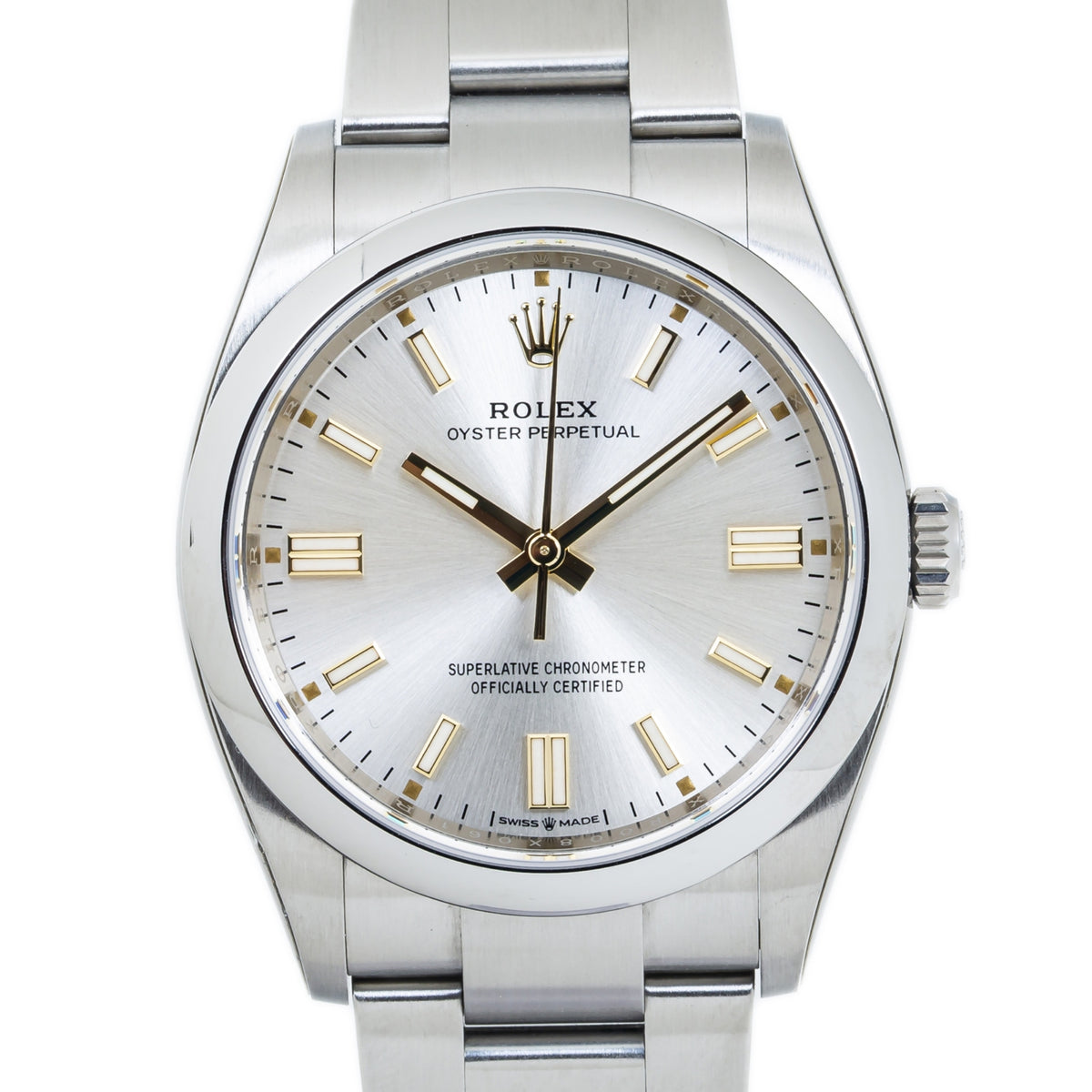 Rolex Oyster Perpetual 126000 Silver Dial 2021 New Men's Watch 36mm with Card
