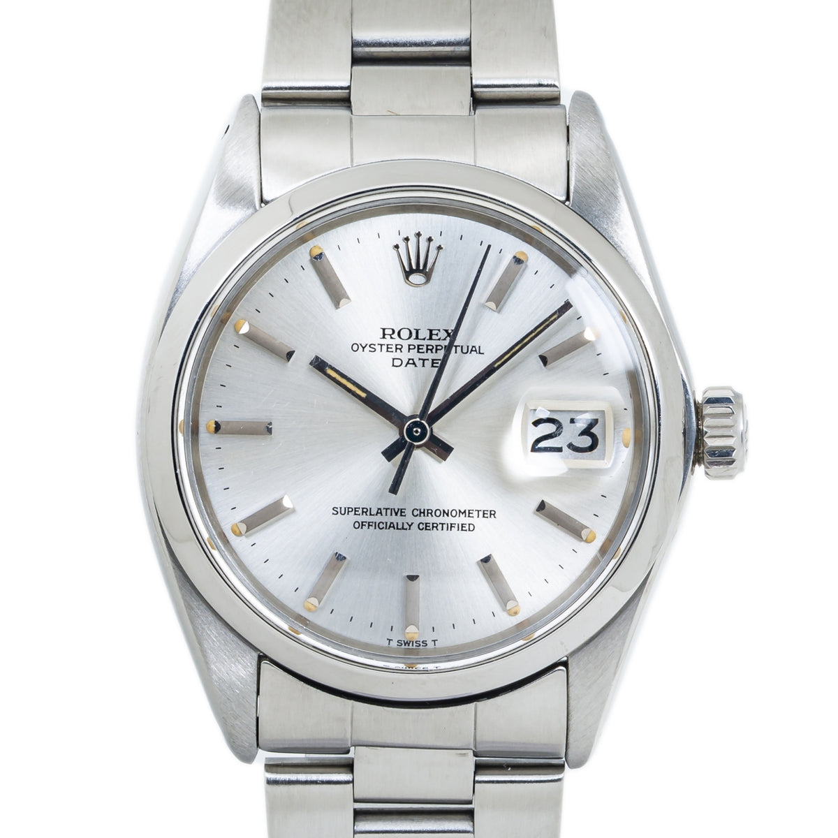 Rolex Oyster Perpetual Date 1500 Steel Silver Dial Automatic Men's Watch 34mm