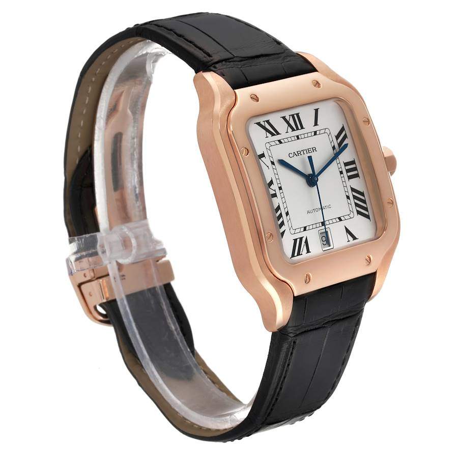 Cartier Santos WGSA0011 4071 Large MINT 18K Rose Automatic Watch 40mm Svc Paper