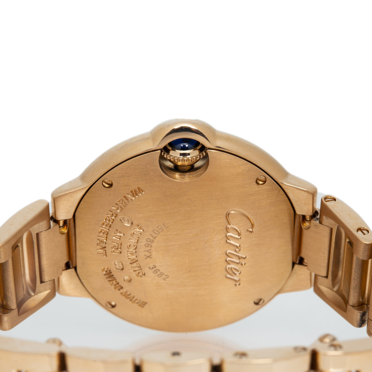 Cartier Ballon Bleu WJBB0066 3682 18K Rose Gold Factory Diamond Bezel Watch 33mm