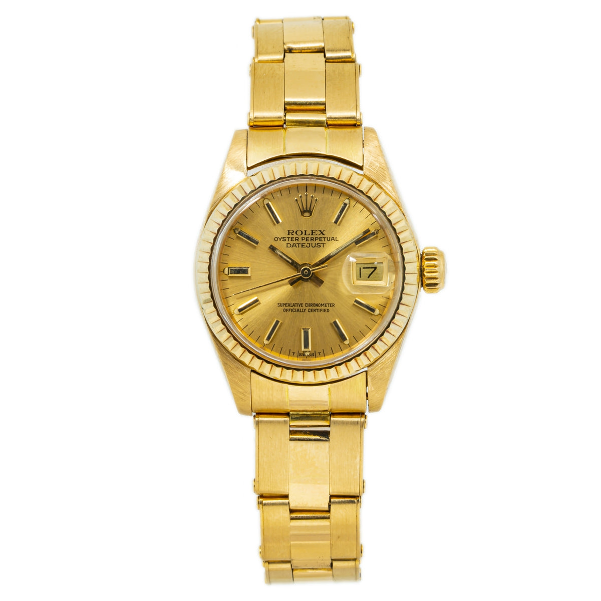 Rolex Datejust 6917 18k Yellow Gold Oyster Champagne Automatic Ladies Watch 26mm