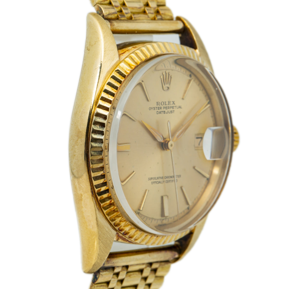 Rolex Datejust 1601 14k Yellow Gold Door Stop Dial Automatic Men's Watch 36mm