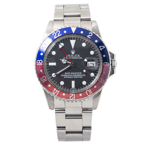 Rolex GMT Master 1675 Vintage 1.9 Serial Pepsi Automatic Watch ServicePaper 40mm
