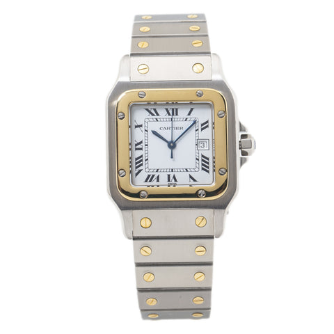 Cartier Santos 2961 MINT 18k Yellow Gold Two Tone Date Automatic Watch 29mm