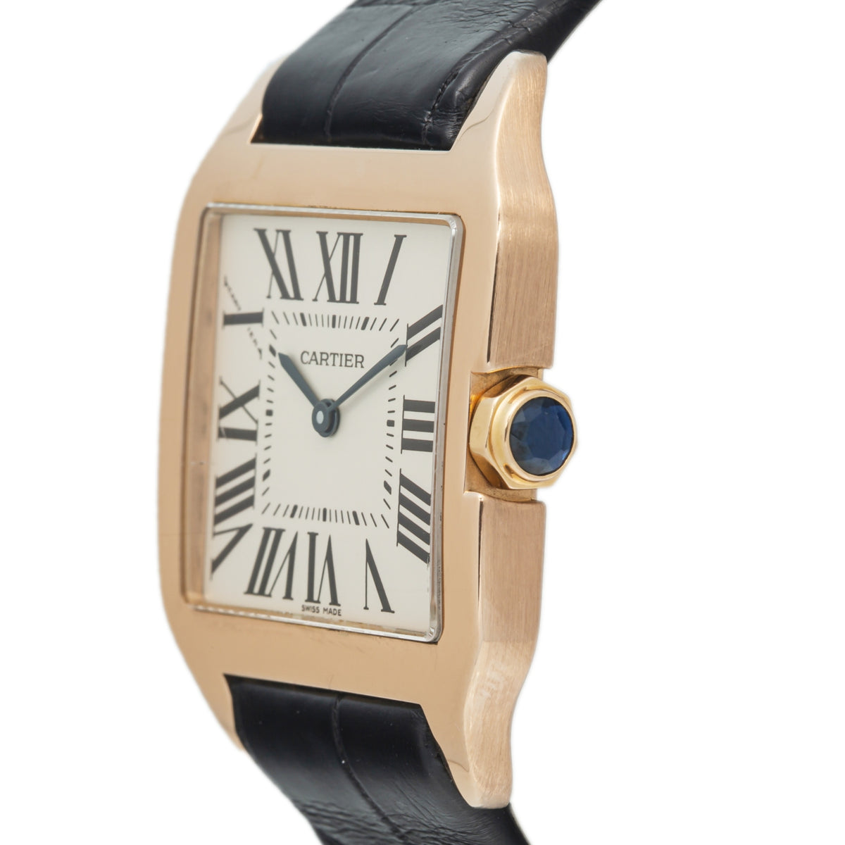 Cartier Santos Dumont 2788 W2009251 Rose Gold New Strap Quartz Watch 30x38.5mm