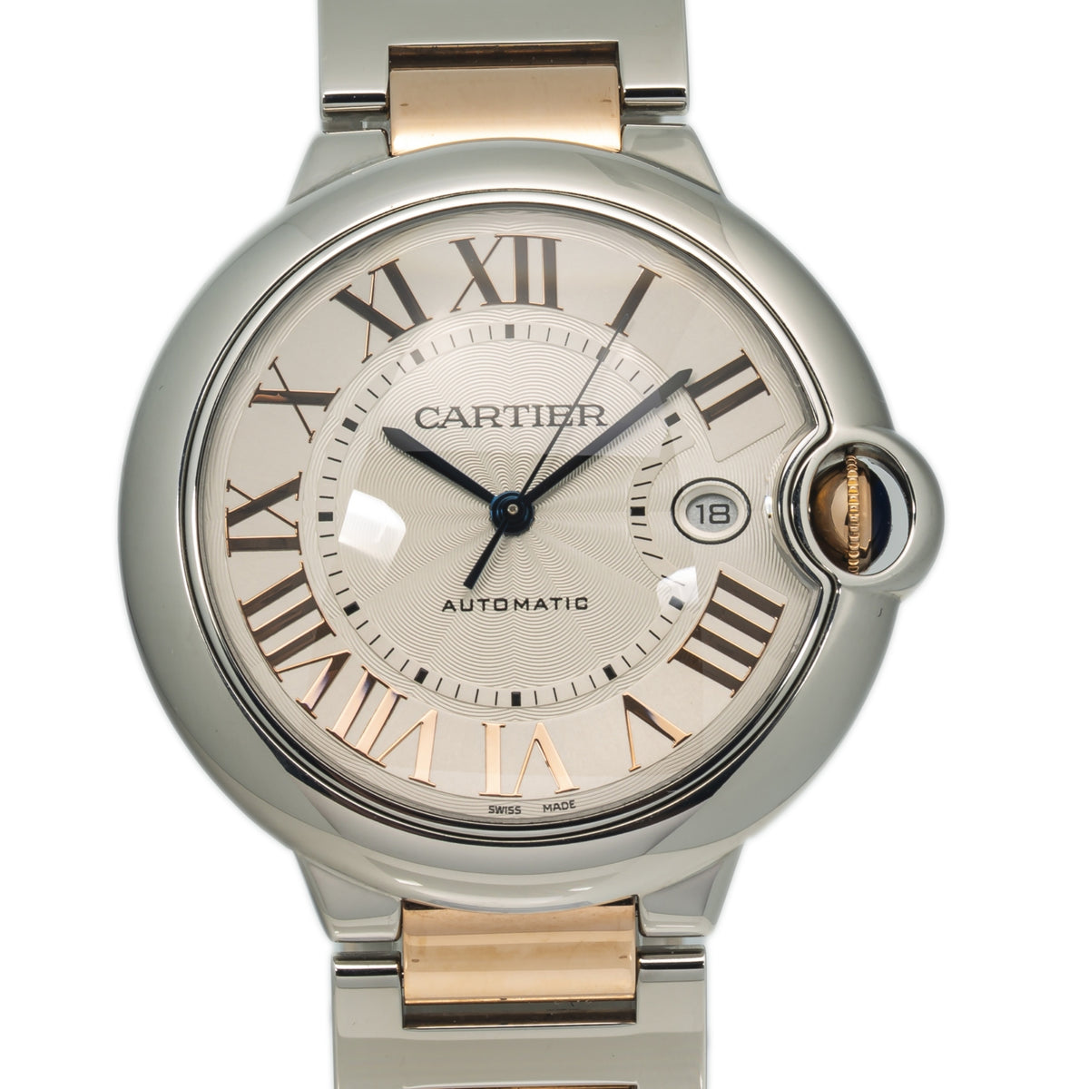 Cartier Ballon Bleu 3765 W6920095 Rose Gold Two Tone Date Automatic Watch 42mm