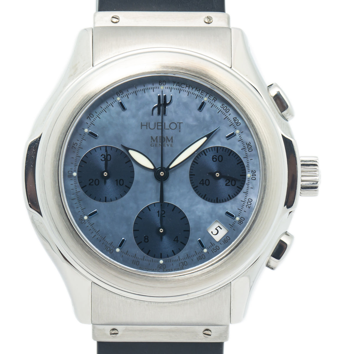 Hublot MDM 1810.1 Chronograph Stainless Steel Blue Dial Automatic Watch 40mm