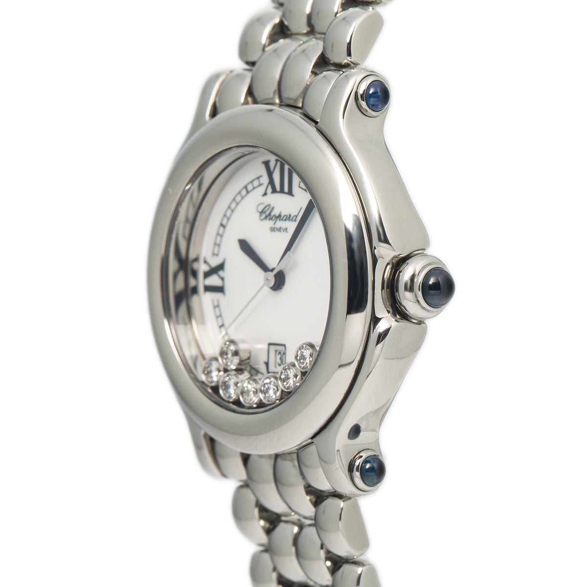 Chopard Happy Sport 8236 7 Floating Diamonds Stainless Steel Quartz Watch 32mm