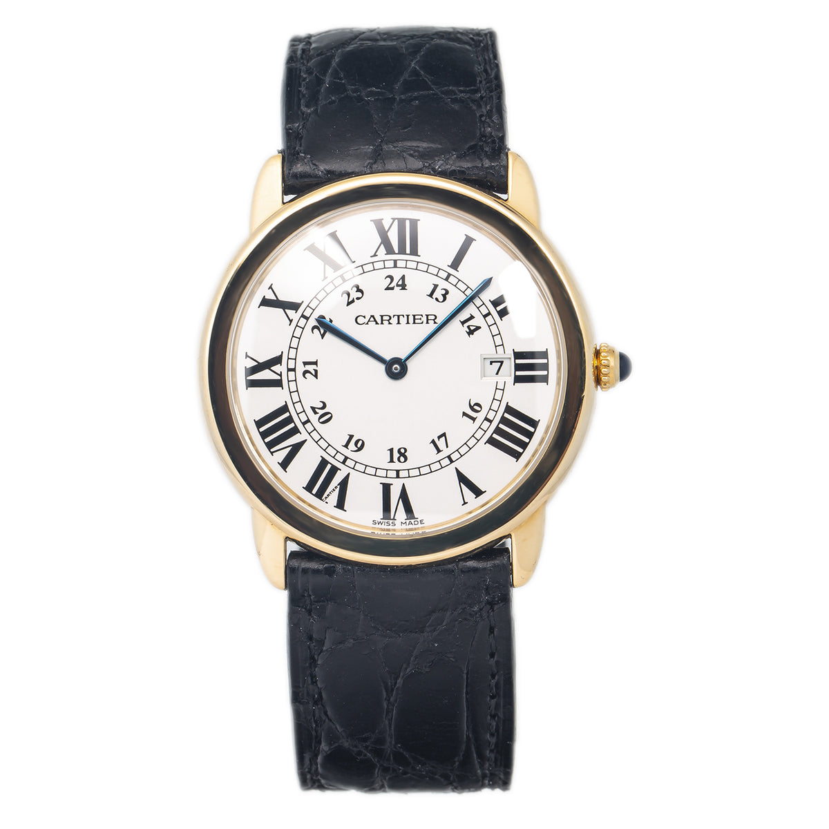 Cartier Ronde Solo 2988 W6700455 18k Yellow Gold Roman Date Quartz Watch 36mm