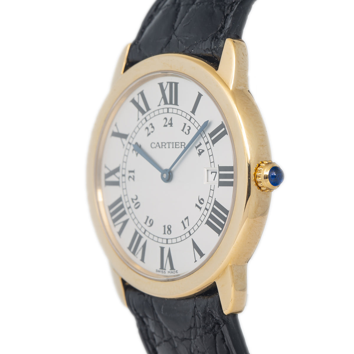 Cartier Ronde Solo 2988 W6700455 18k Yellow Gold Roman Date Quartz Watch 36mm