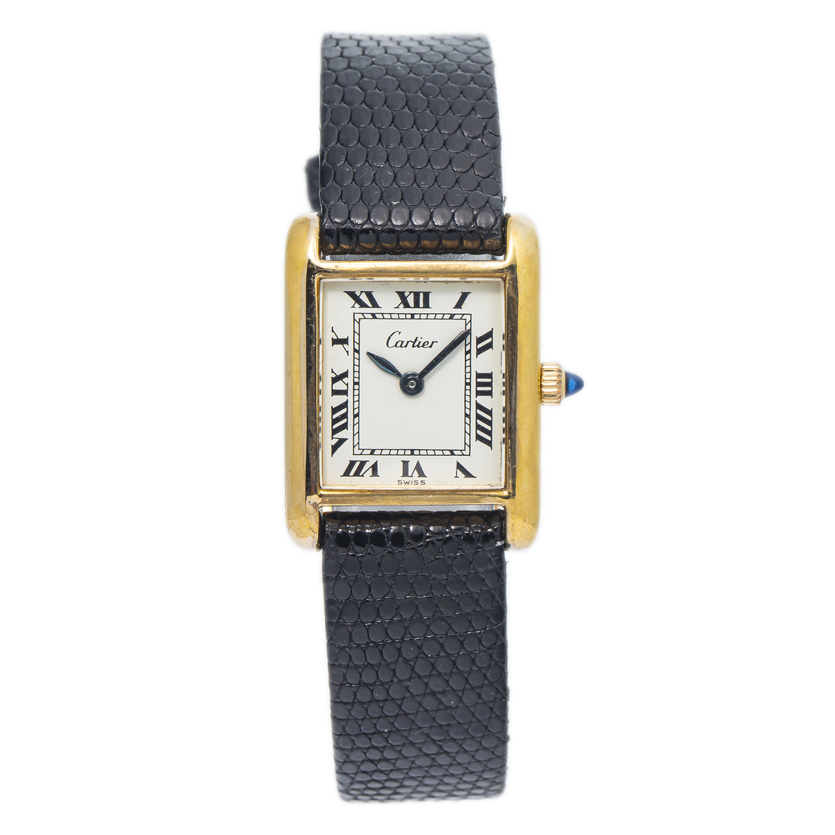 Cartier Tank Vintage Yellow Gold Plated Small Size RARE Manual Watch 21x28mm