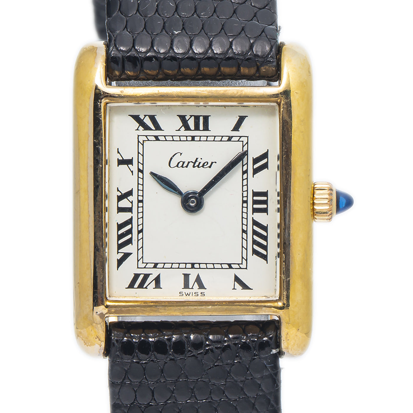 Cartier Tank Vintage Yellow Gold Plated Small Size RARE Manual