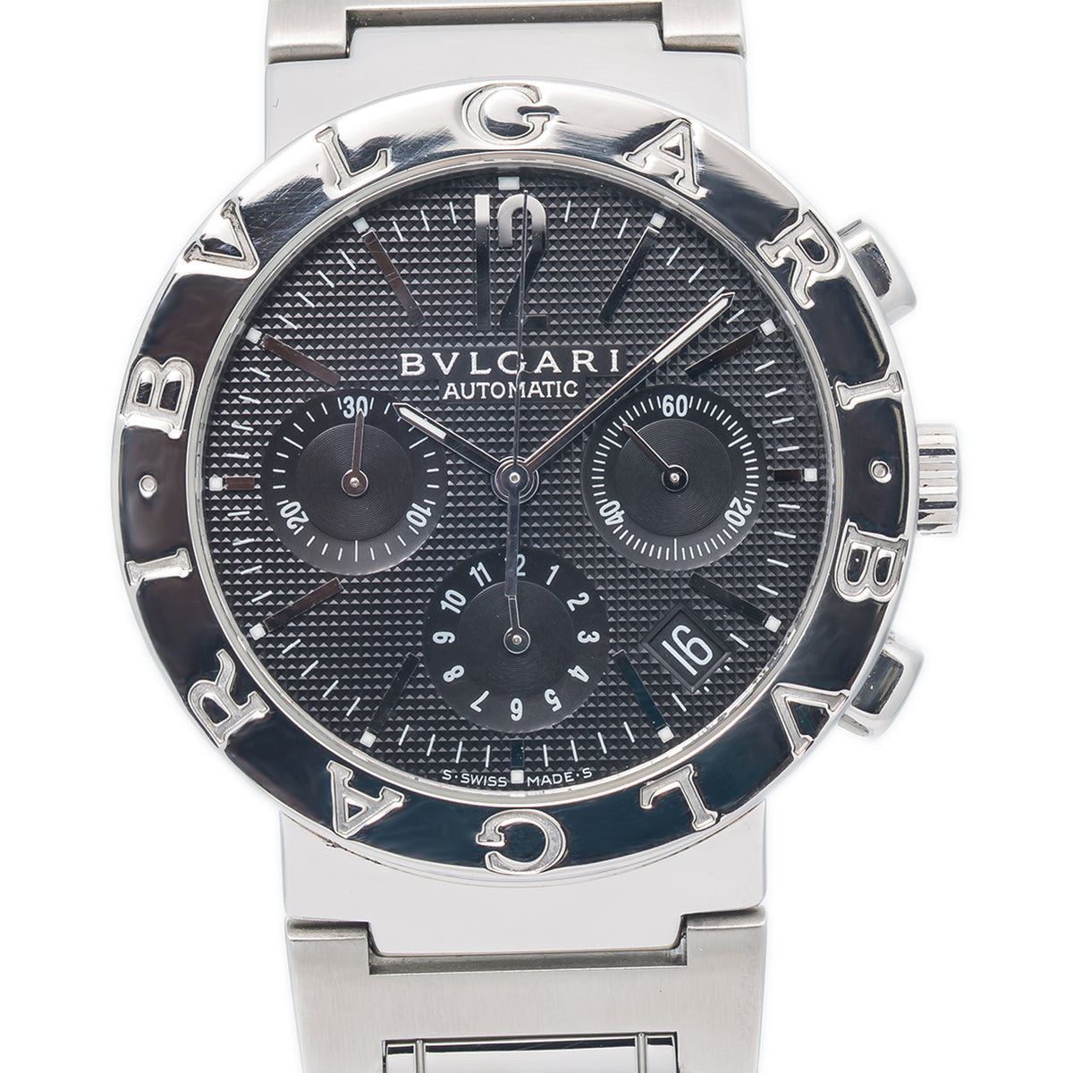 Bvlgari BB38SSCH Chronograph Stainless Steel Black Dial Automatic Watch 38mm