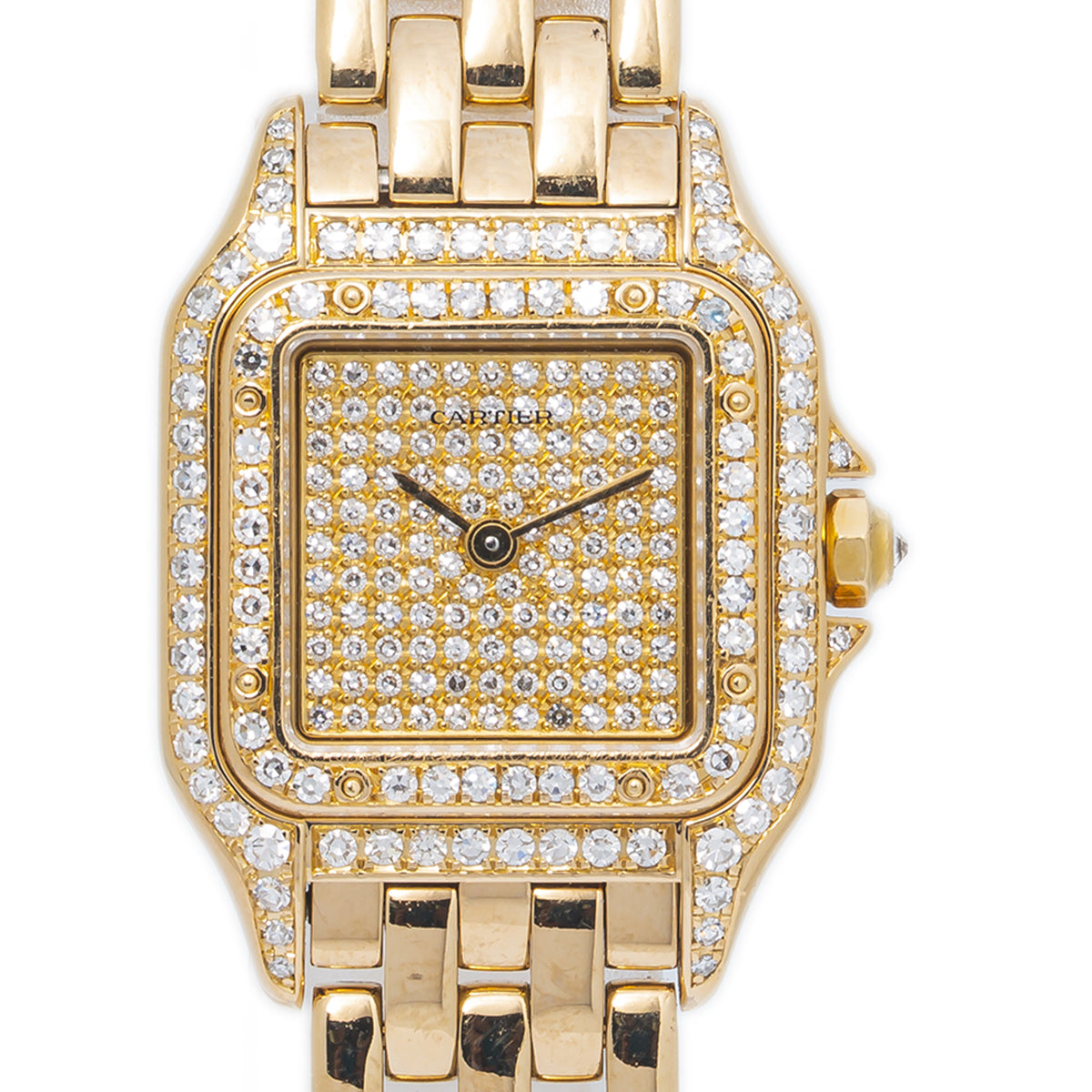 Cartier Panthere WF3072B9 1280 2 18k Gold Factory Diamonds Quartz Watch 22mm