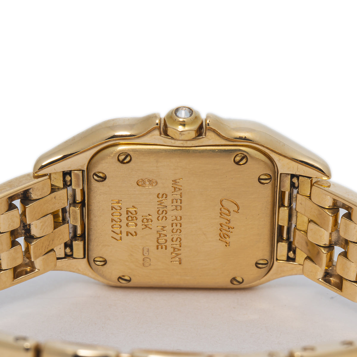 Cartier Panthere WF3072B9 1280 2 18k Gold Factory Diamonds Quartz Watch 22mm