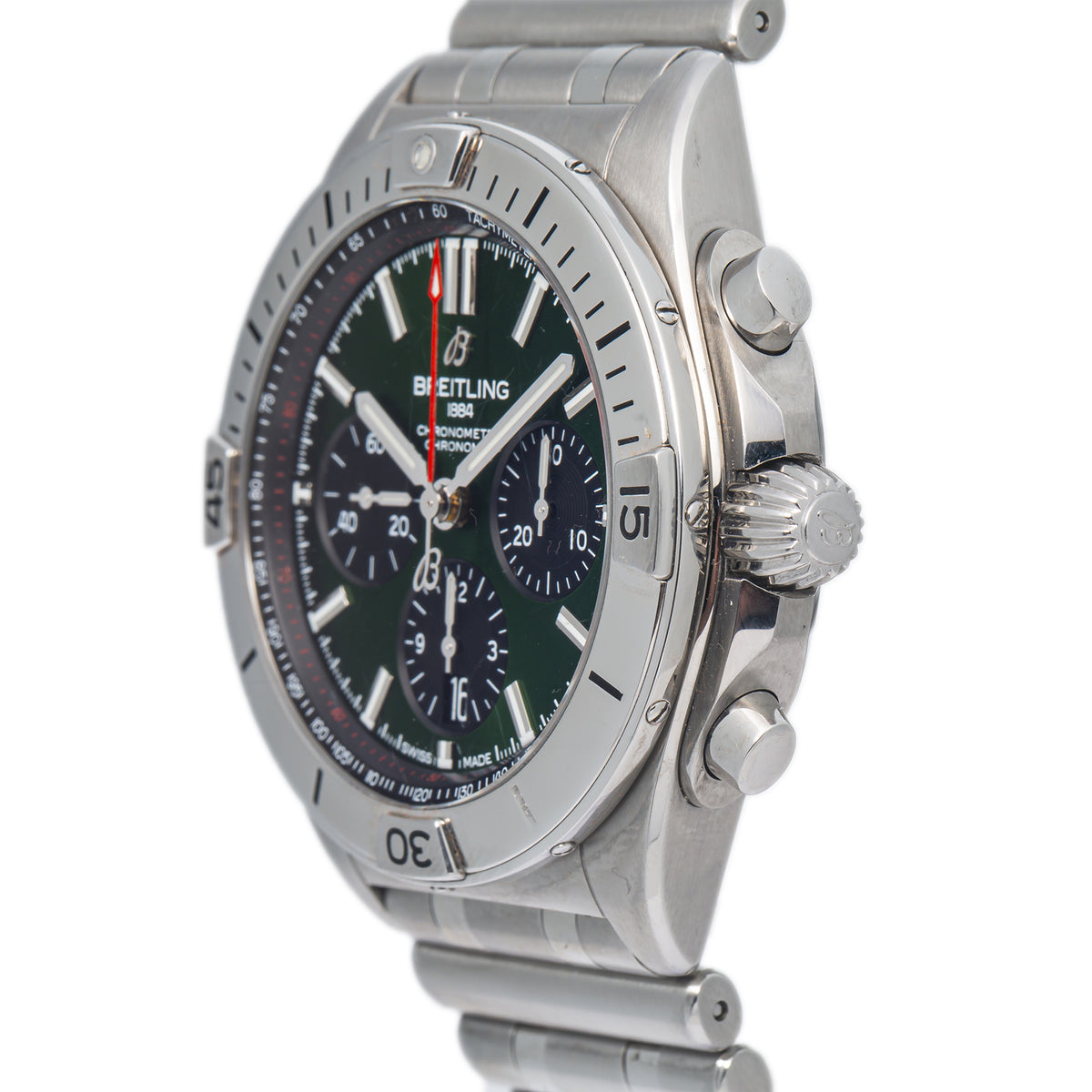 Breitling Chronomat B01 AB0134 Bentley Green Dial Steel Automatic Men Watch 42mm