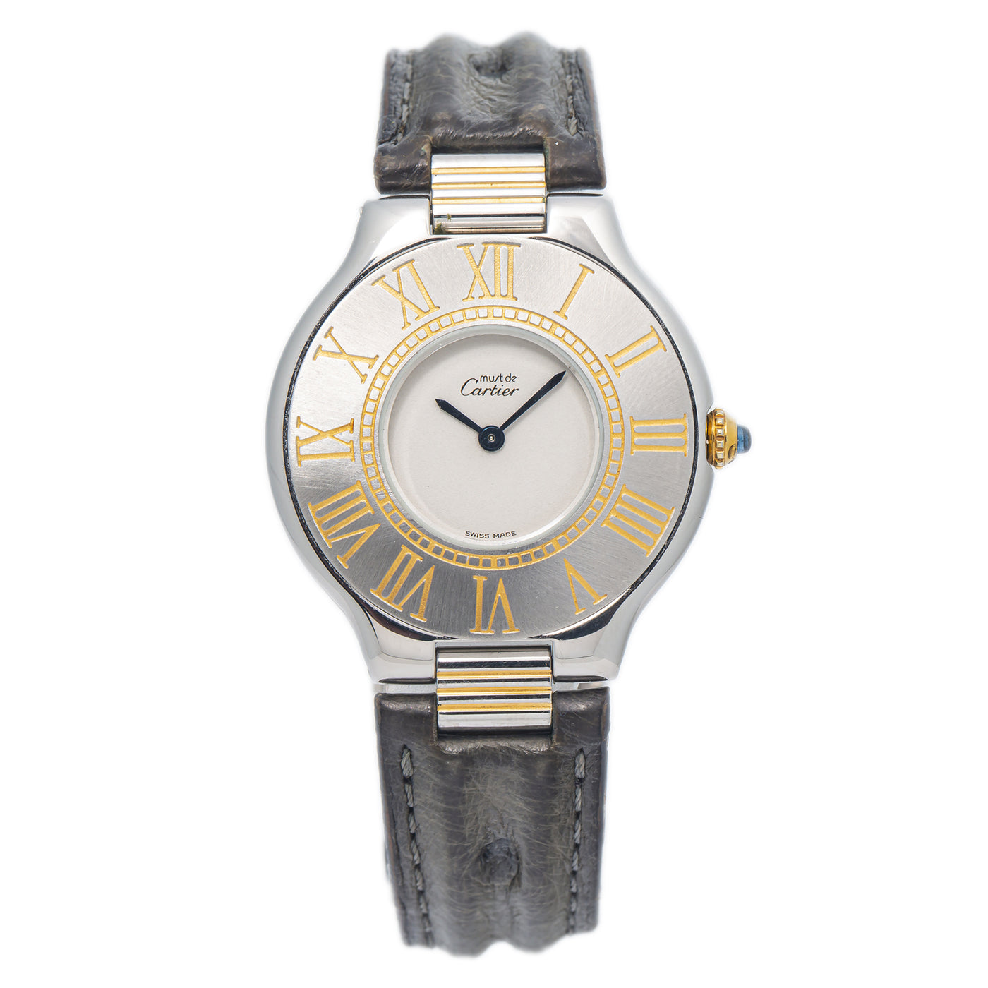 Cartier Must De 21 125000P Two Tone Original Strap Quartz Ladies