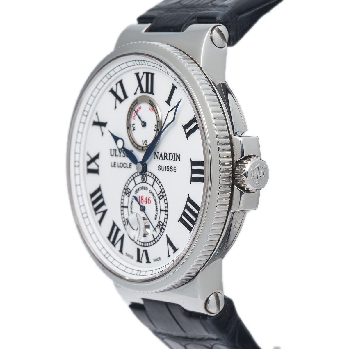 Ulysse Nardin Maxi Marine Chronometer 263-67 Steel White Dial Auto Watch 43mm