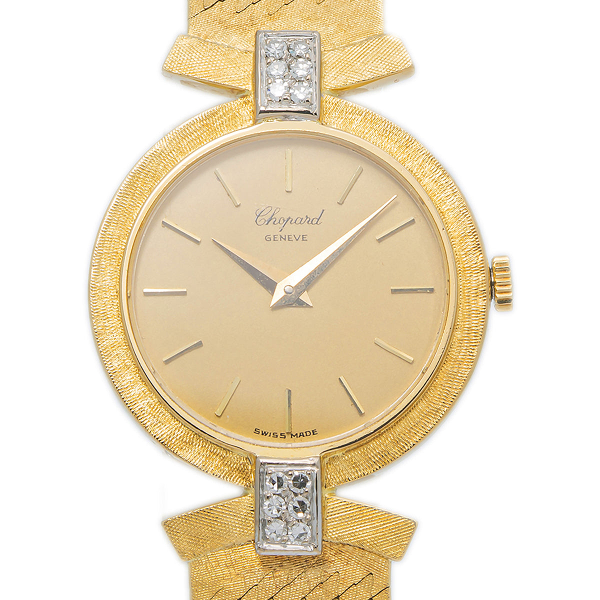 Chopard Vintage 18k Yellow Gold Diamonds Manual Winding Ladies Watch 25mm