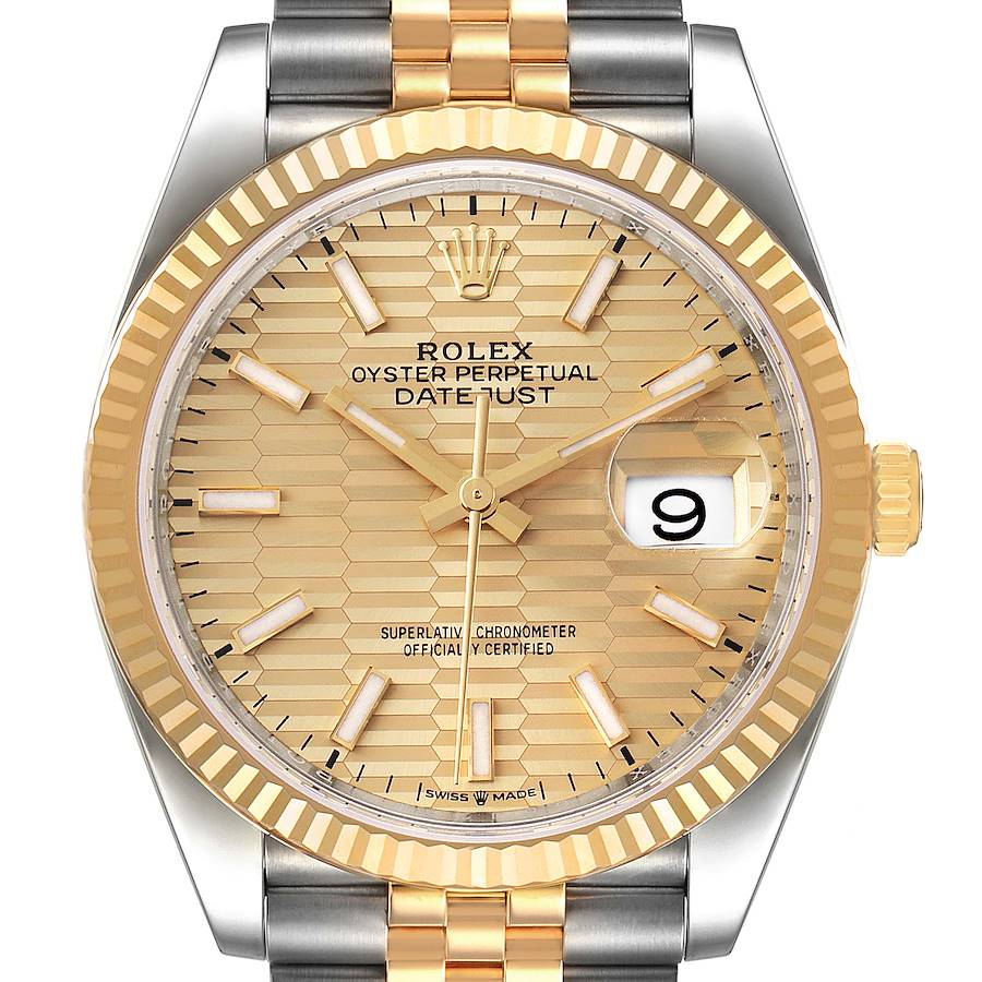 Rolex Datejust 126333 Brand New 2023 March Gold Motif  Dial Watch 41mm Complete