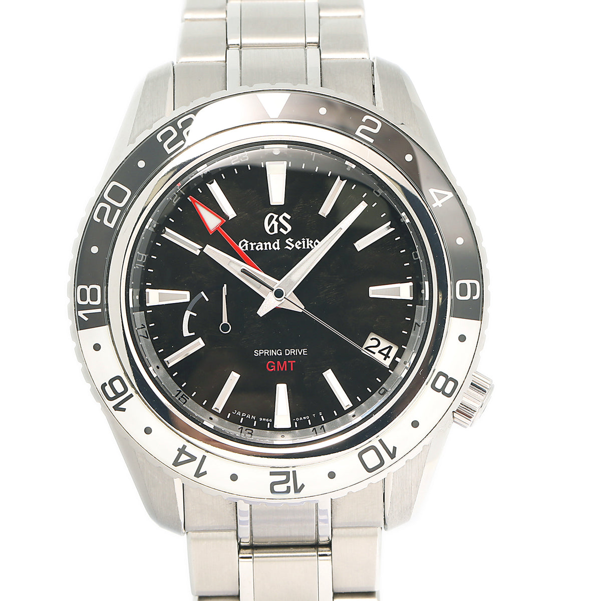 Grand Seiko Spring Drive GMT SBGE277 Steel Black Watch 44mm 2022 Aug Complete