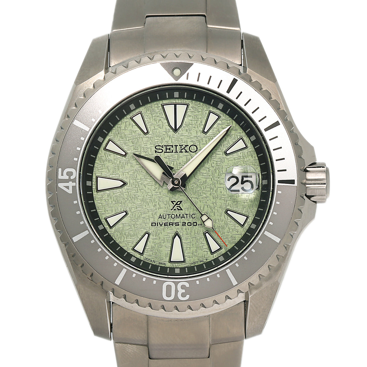 Seiko Prospex Diver SPB349 Titanium Green Dial Automatic Watch 44mm Complete