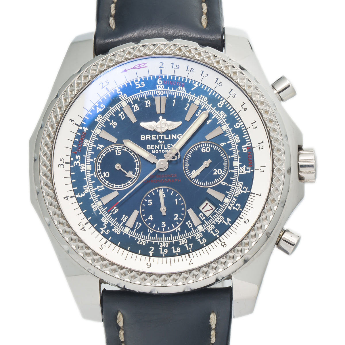 Breitling Bentley Motors A25362 Chronograph Steel Blue Dial Automatic Watch 48mm