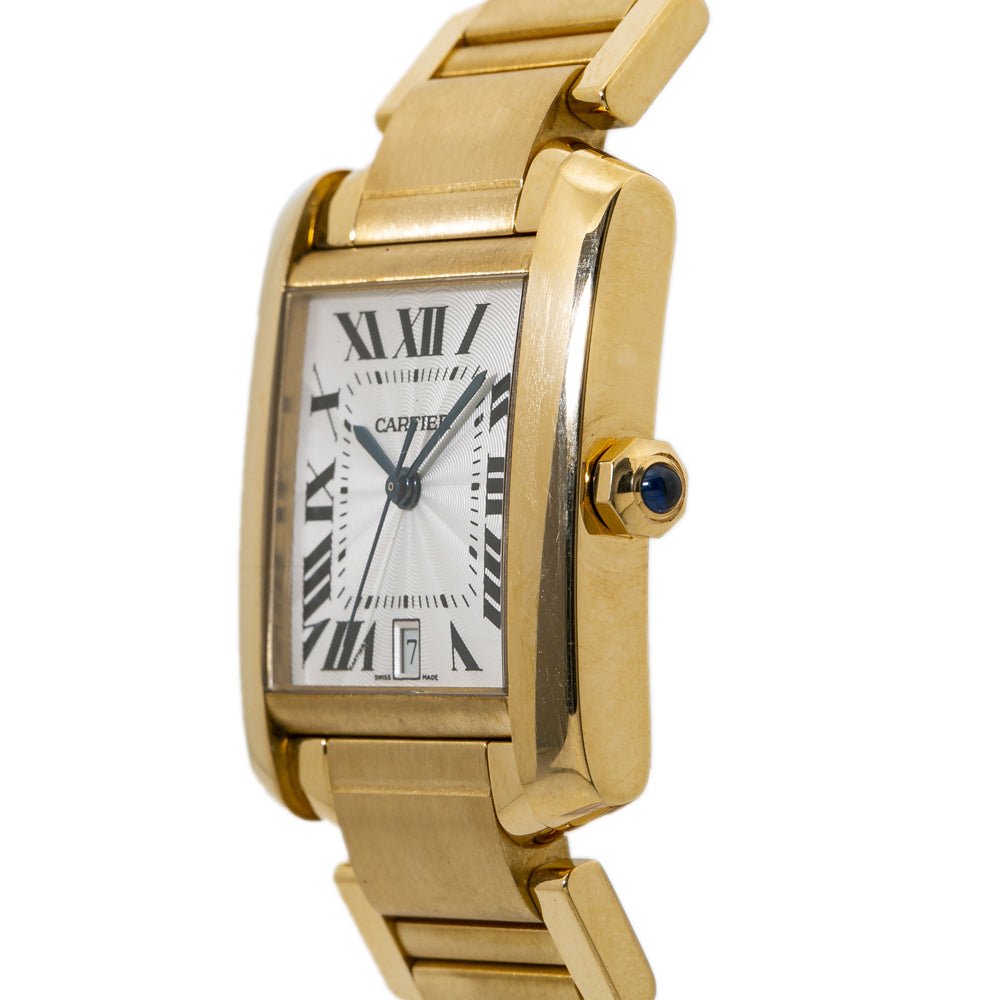 Cartier Tank 1840 W50001R2 Large 18K Yellow Gold Date Automatic Watch 28x32mm
