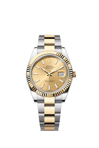 Rolex Datejust 126333 18k Yellow Oyster Champagne Dial Watch 41mm 2021 Complete