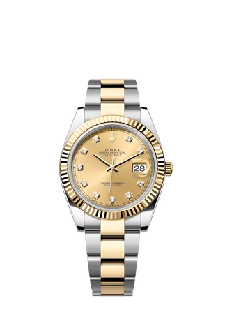 Rolex Datejust 126333 18k Oyster Champagne Diamond Dial Watch 41mm 2021 Complete