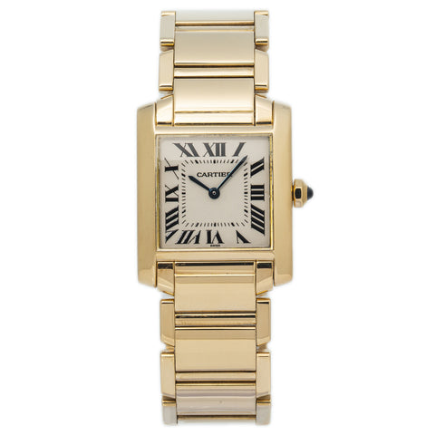 Cartier Tank Francaise W50003N2 1821 18k Yellow Gold Midsize Quartz Watch 25x30m