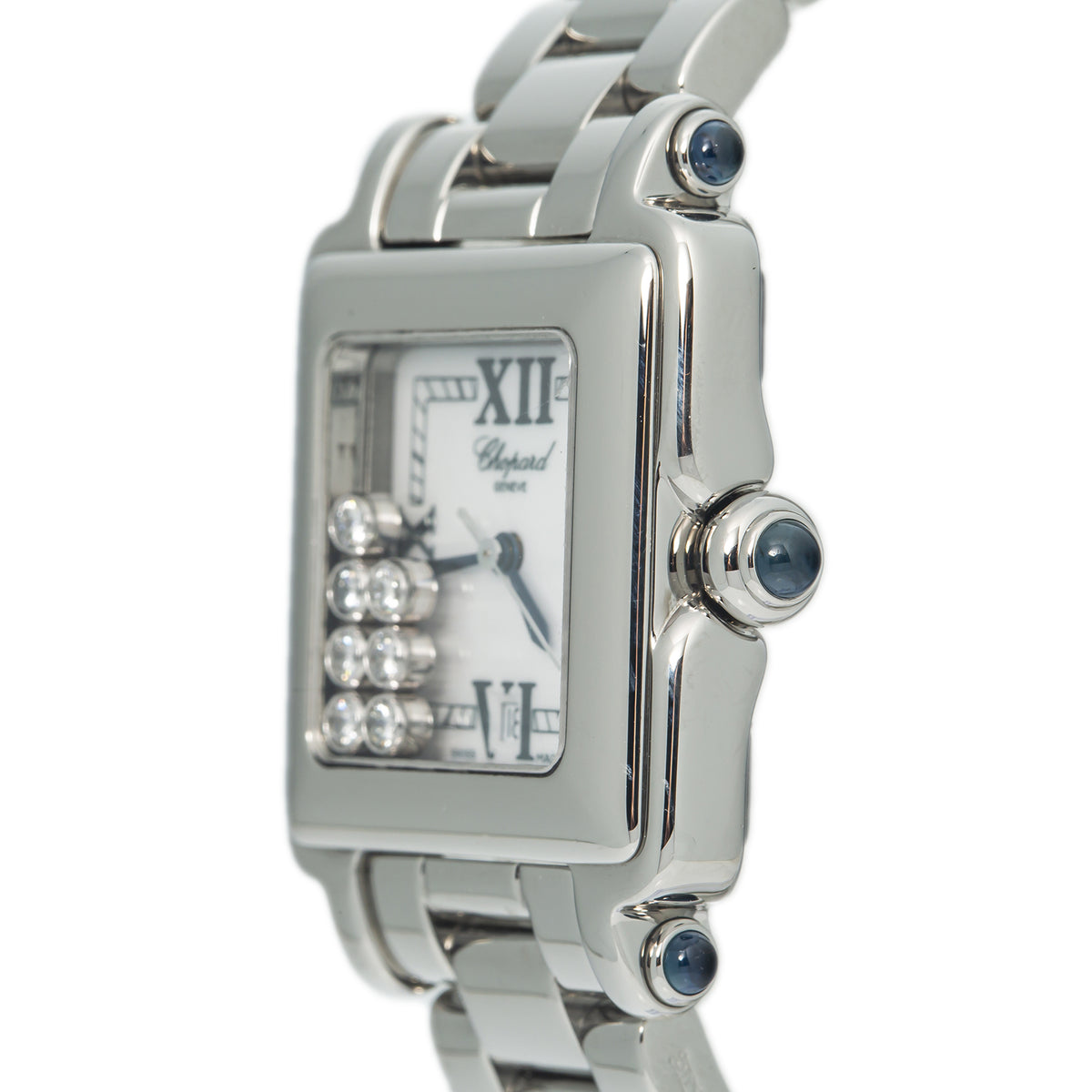Chopard Happy Sport 27/8325-23 7 Floating Diamonds Steel Date Quartz Watch 27mm