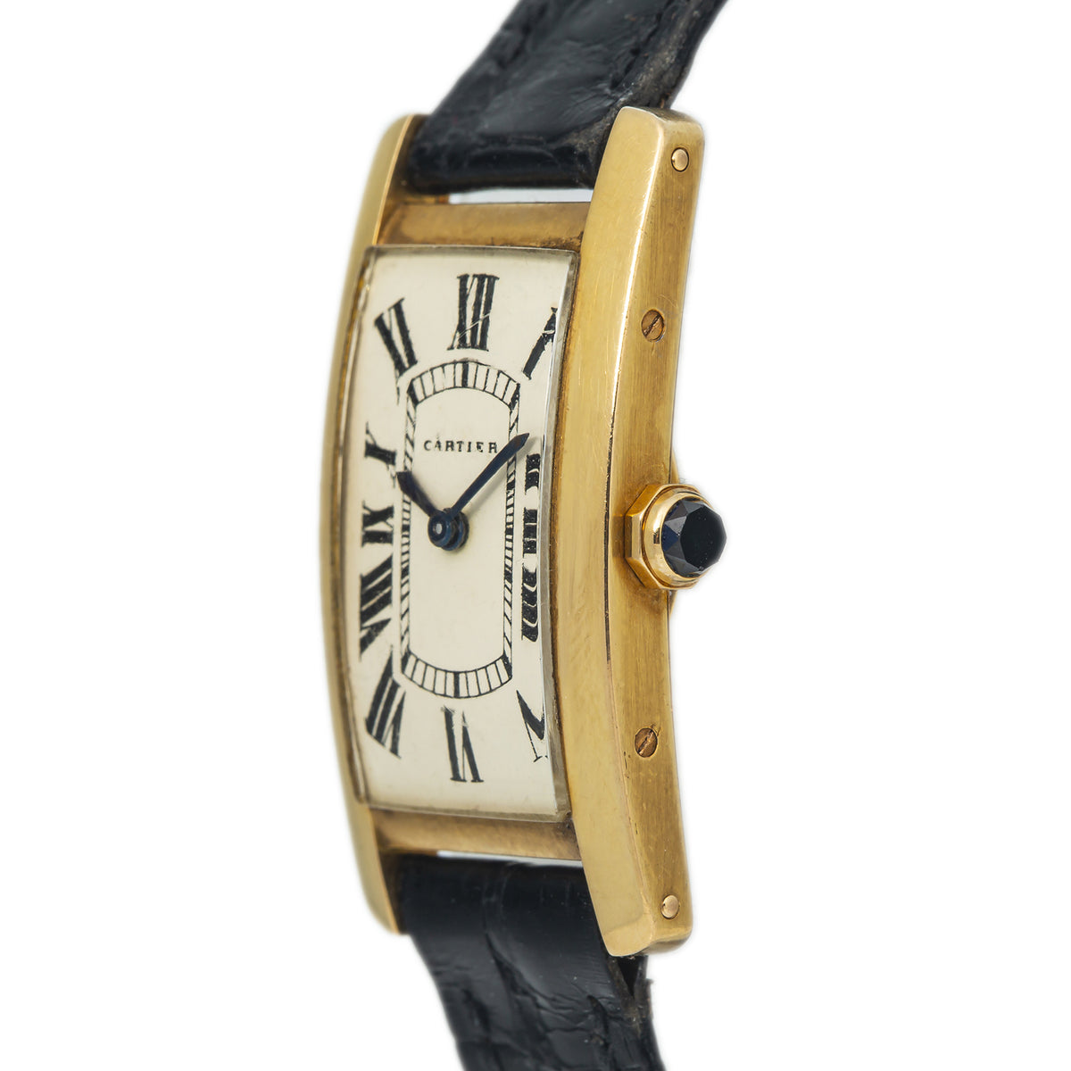 Cartier Tank Americaine 1960s RARE Vintage 18k Yellow Gold Manual Watch 19x34mm