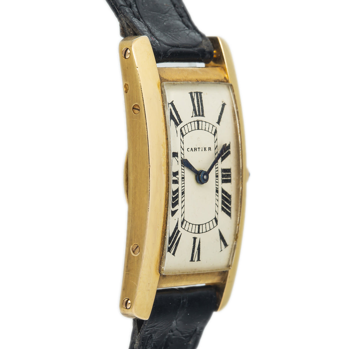 Cartier Tank Americaine 1960s RARE Vintage 18k Yellow Gold Manual Watch 19x34mm