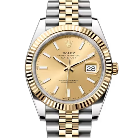 Rolex Datejust 126333 18k YellowGold Jubilee Champagne Dial Automatic Watch 41mm