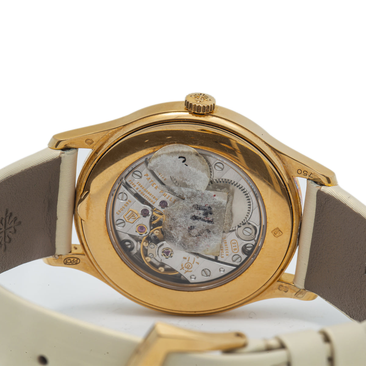 Patek Philippe Calatrava 4897R 18k Rose Cream Guilloched Dial Manual Watch 33mm