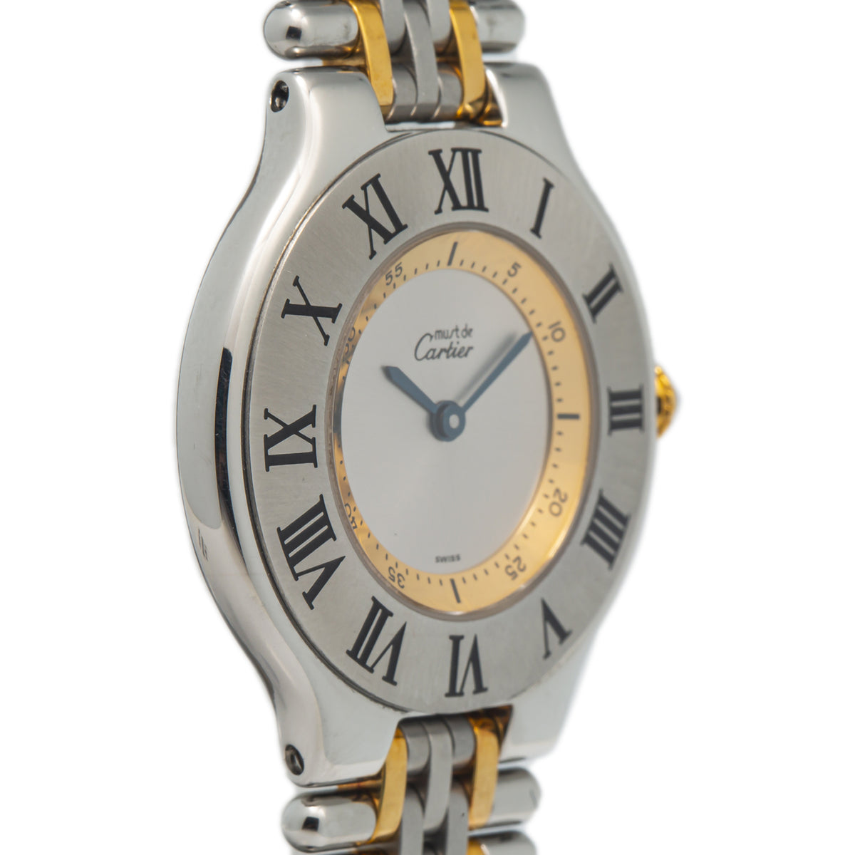 Cartier Must De 21 1340 W10073R6 18k Yellow Gold Steel TwoTone Quartz Watch 28mm