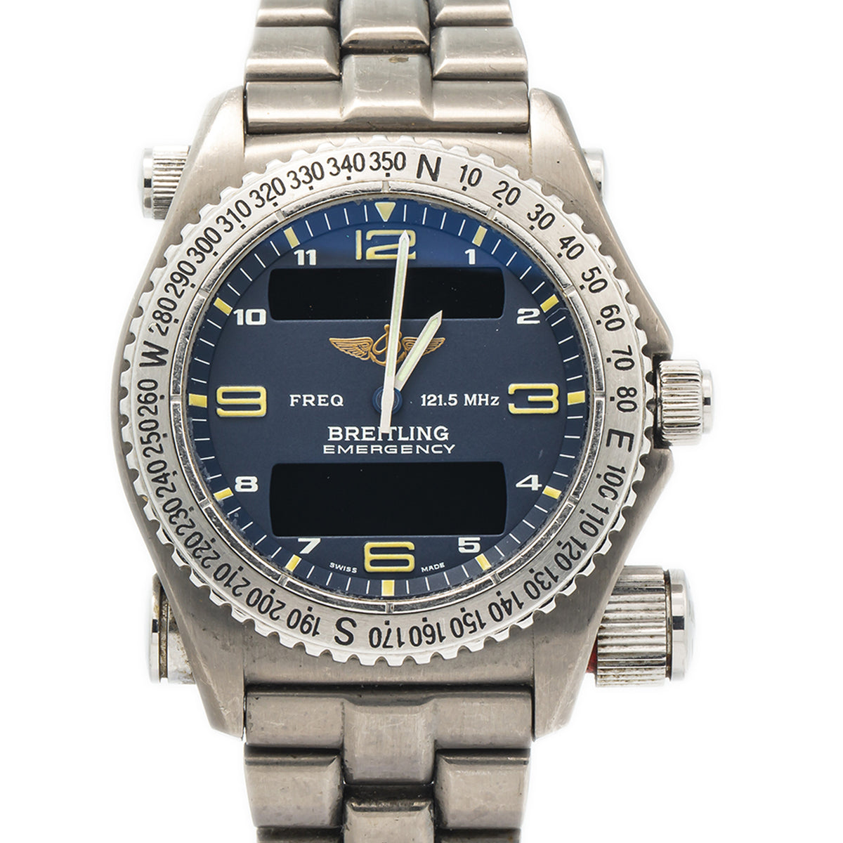 Breitling Emergency E56121.1 Titanium AS-IS Not Working FOR PARTS Watch 43mm