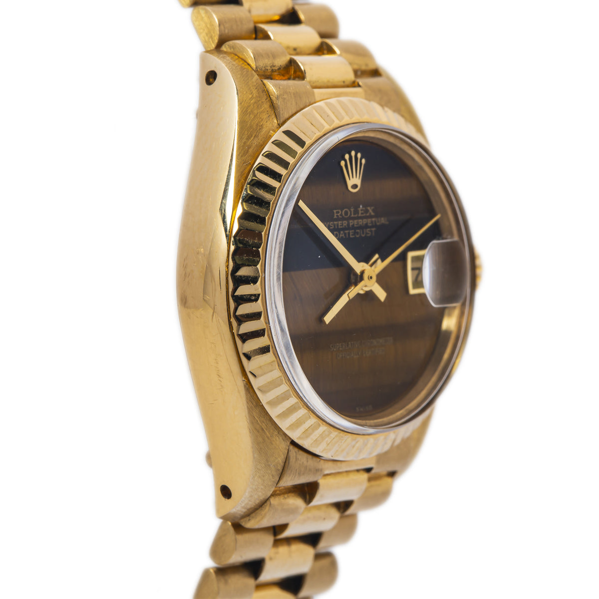 Rolex Datejust 6917 18k Yellow Gold President Tiger Eye Dial Ladie's Watch 26mm