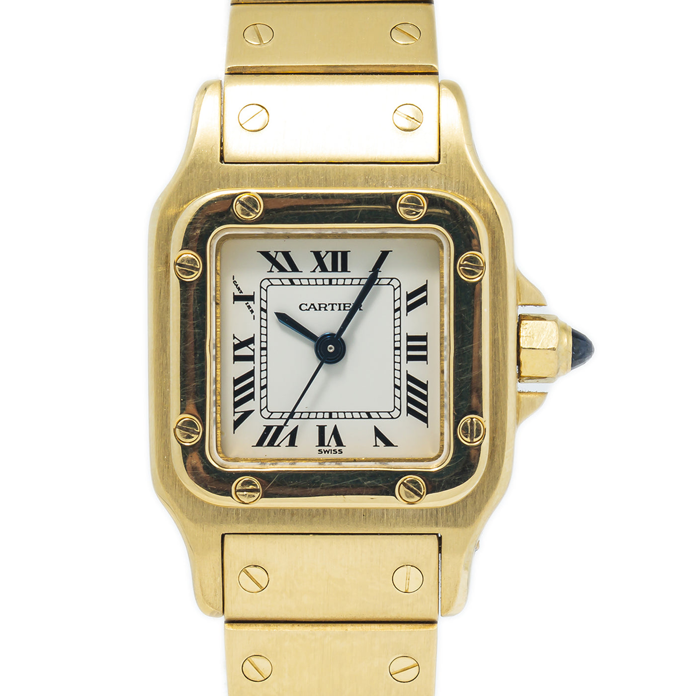 Cartier Santos Galbee 1569 18k Yellow Gold White Dial Automatic