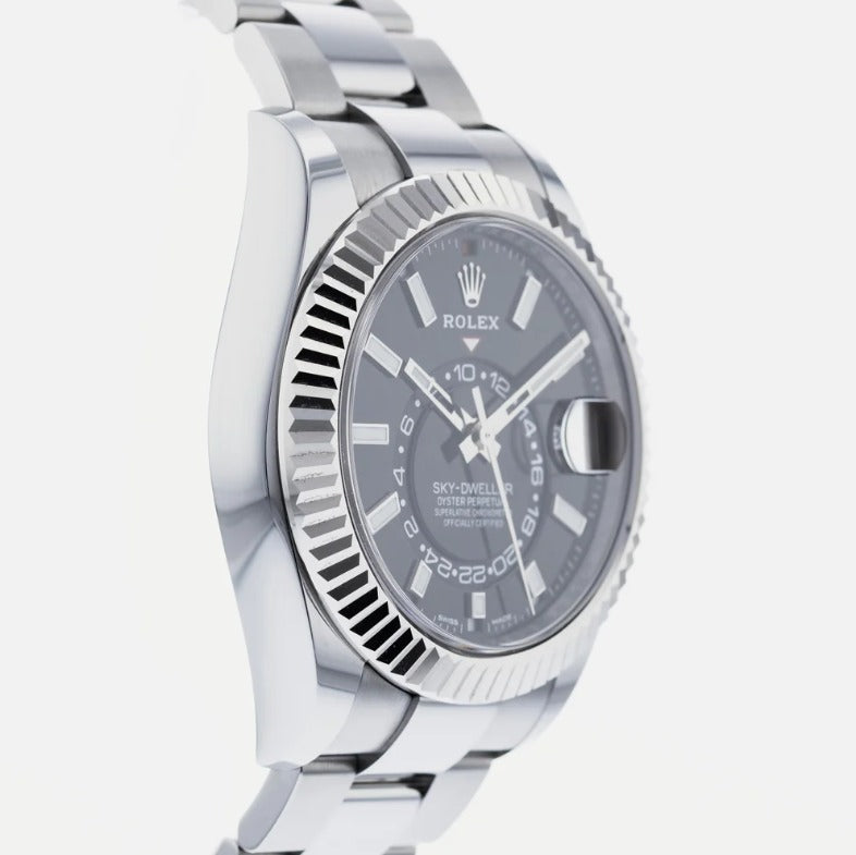 Rolex Sky-Dweller 326934 NEW 2023 White Gold Steel Black Dial Watch 42mm FullSet