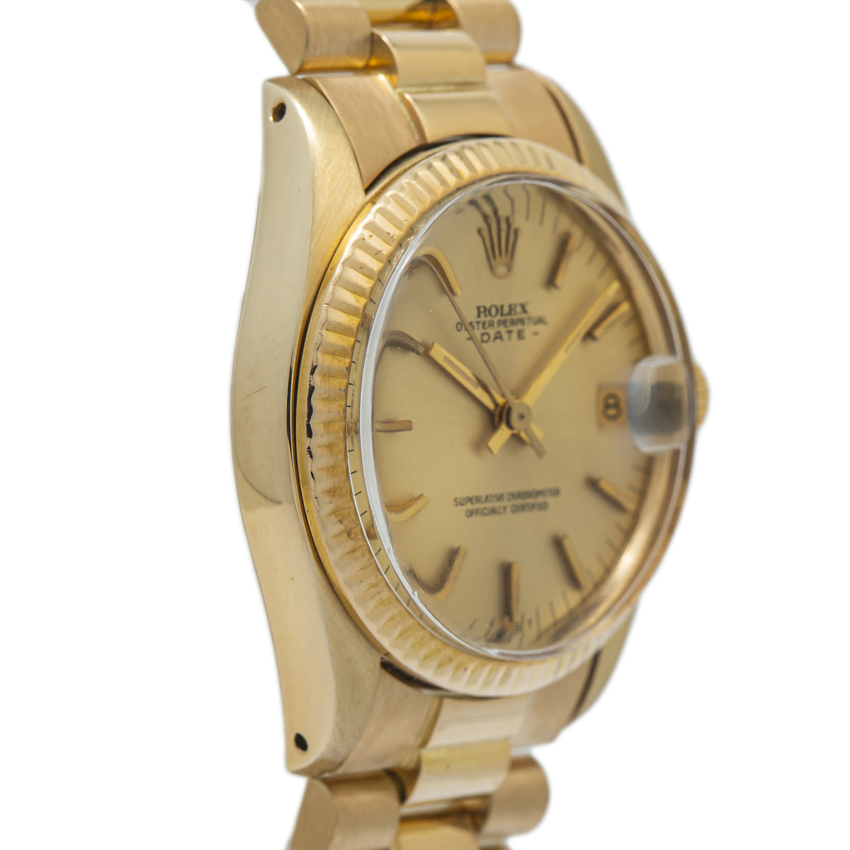 Rolex Datejust 6827 18k Yellow Gold President Champagne Dial Ladie's Watch 31mm