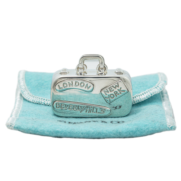 Tiffany & Co Sterling Silver 925 Suitcase World Travel Pill