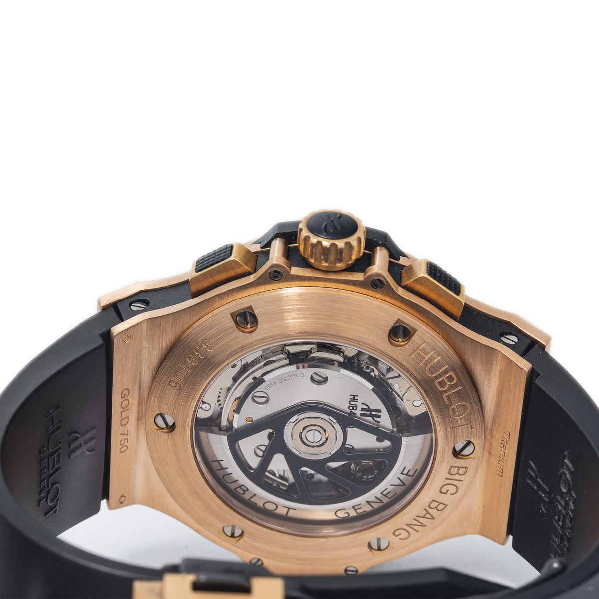 Hublot Big Bang 301.PX.1180.RX 18k Rose Gold Chronograph Black Dial Watch 44mm