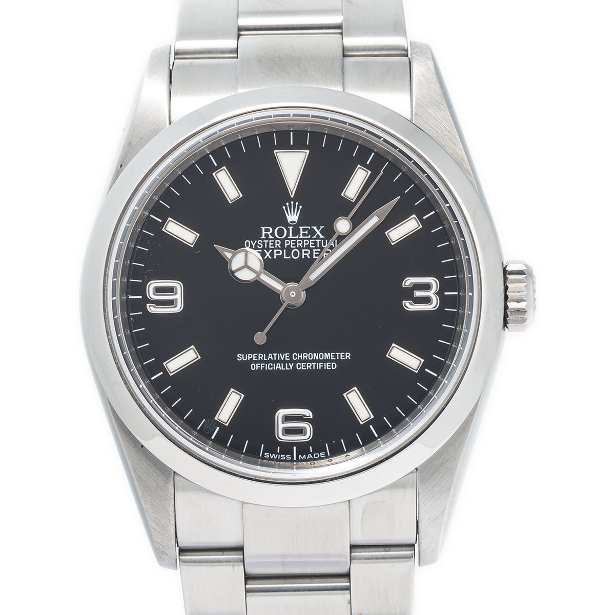 Rolex Explorer 114270 Stainless Steel Oyster Black Dial V Serial Mens Watch 36mm