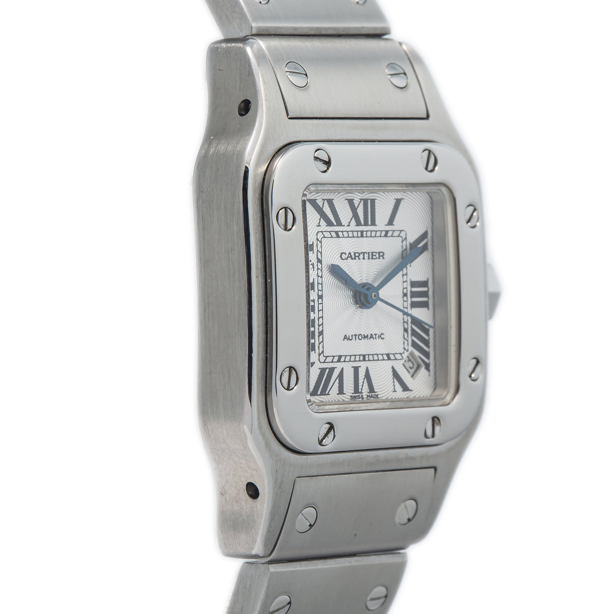 Cartier Santos Galbee 2423 W20044D6 Steel Roman Silver Dial Automatic Watch 24mm