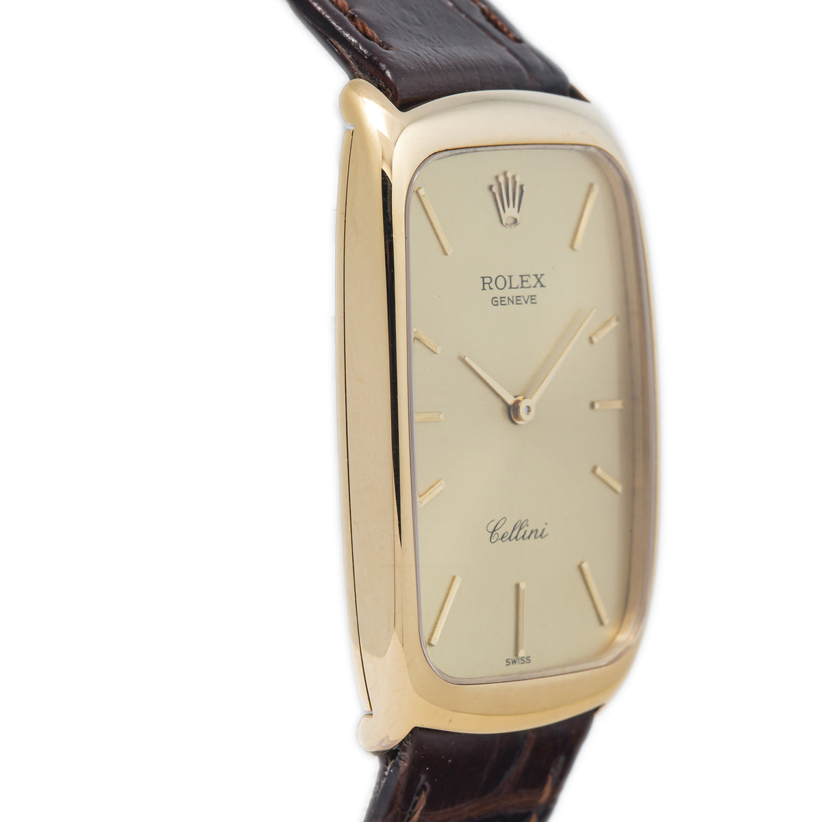Rolex Cellini 4136 MINT 18k Yellow Gold Champagne Dial Manual Watch 25x41mm