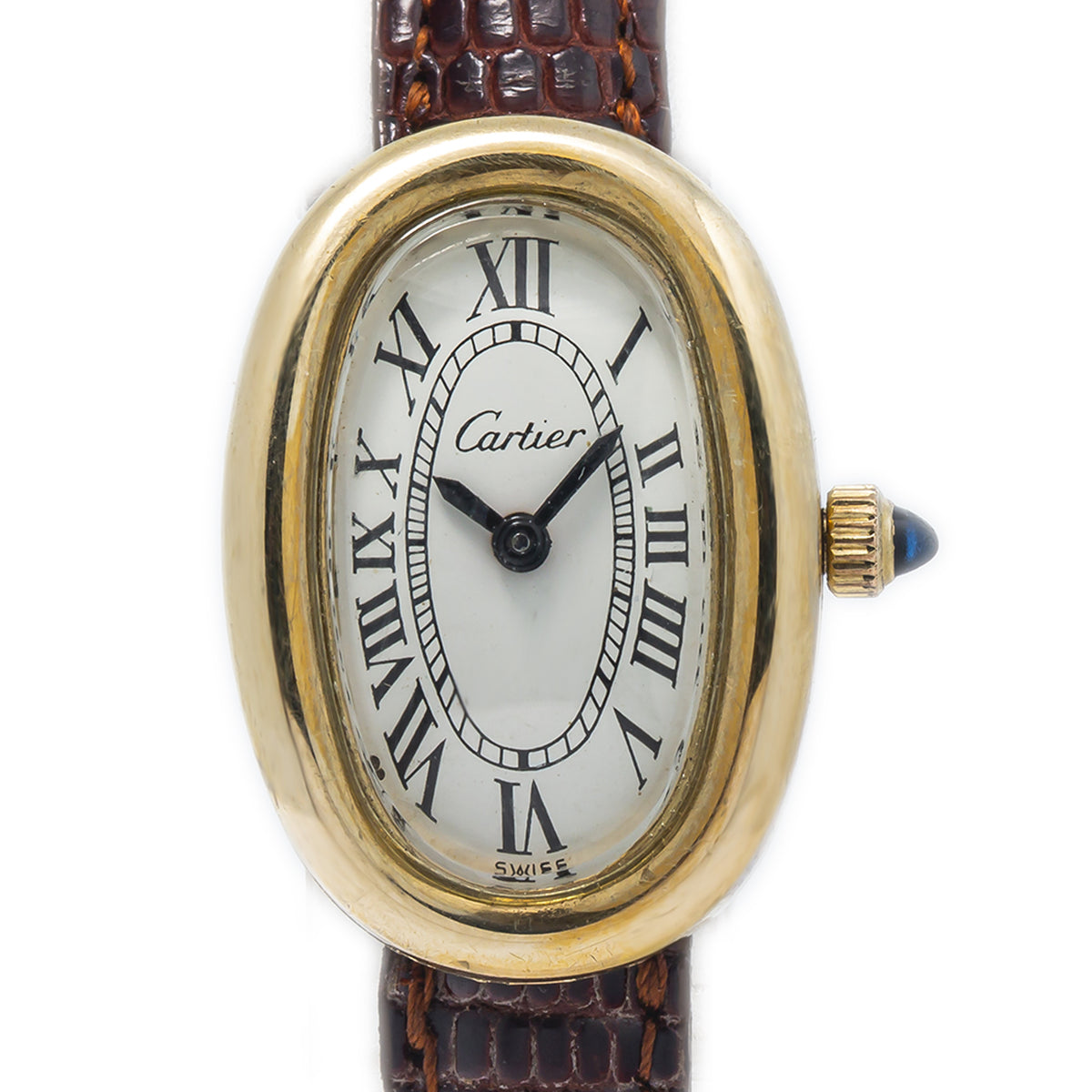 Cartier Baignore RARE Vintage 18k Yellow Gold Electroplated Manual Watch 19x28mm