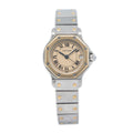 Cartier Santos Octagon 187903 18k Yellow Gold Steel Quartz Ladies Watch 25mm